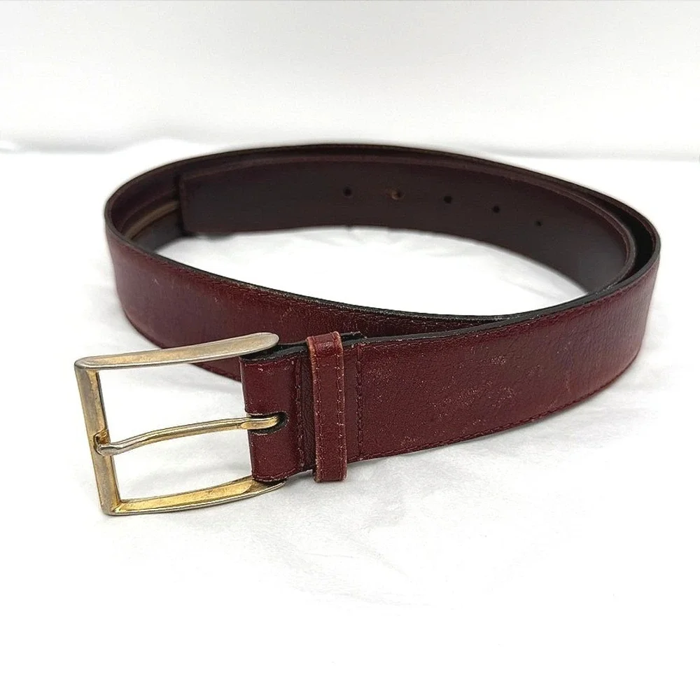 Full Grain Cowhide Brown Leather Money Belt Zipper Secret Pocket Size 36